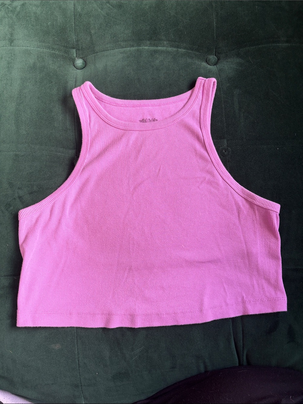 wild fable Ribbed Cropped Tank in Bright Pink